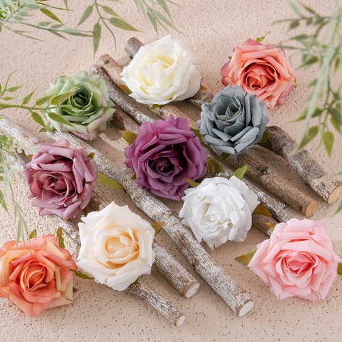 Artificial Flower Simulation, Ruffled Rose Blossom Head, Floral Box for Home Decor, Cross-Border Wedding Wholesale, INS-style MW07301