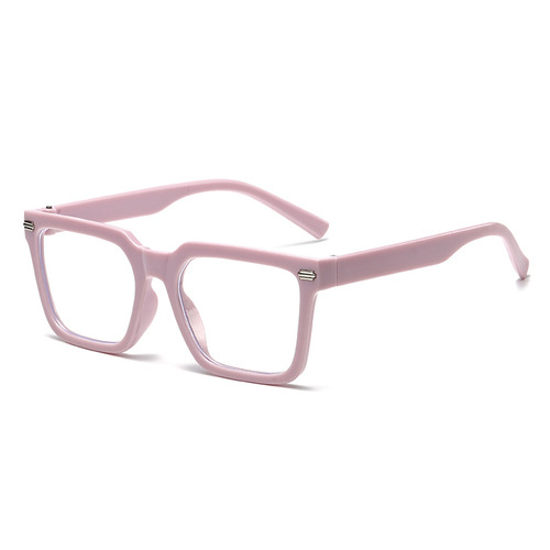 L09 Square Metal Nail Fashion Frame Korean Style Trendy Blue Light Blocking Glasses Slim Frame for Natural Face Plain Mirror Frames