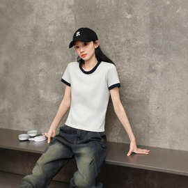 230g索罗纳短袖拼色T恤胚衫工作服定制印logo图片撞色班服团建潮