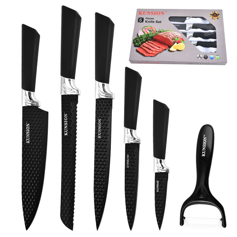 Juego de cuchillos Juego de caja de regalo de cuchillo de cocina de martillo de acero inoxidable para el hogar