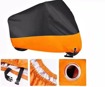 Polyester Motorcycle Cover Motorcycle | Motorcycle Safety Supplies - black-on-top-and-orange-on-bottom-cross-border-210d-oxford-cloth-m20090100cm