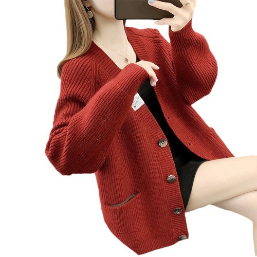 Cardigan Knit Coat for Women - Korean Style, Autumn/Winter Women's Loose Casual Fashion Trendy Retro Outerwear Sweater