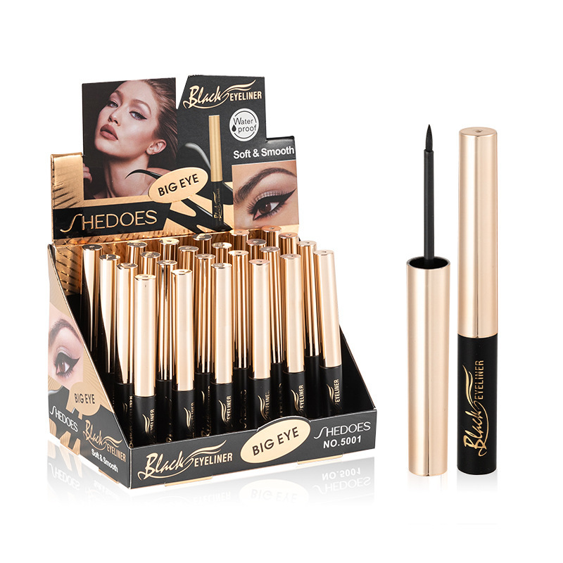 Shedoes comercio exterior transfronterizo impermeable a prueba de sudor sedoso suave 24h maquillaje grueso cabeza de la pluma cepillo de secado rápido delineador de ojos