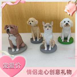 定制仿真宠物狗猫咪动物手办软陶手工雕塑摆件情侣创意礼物工艺品