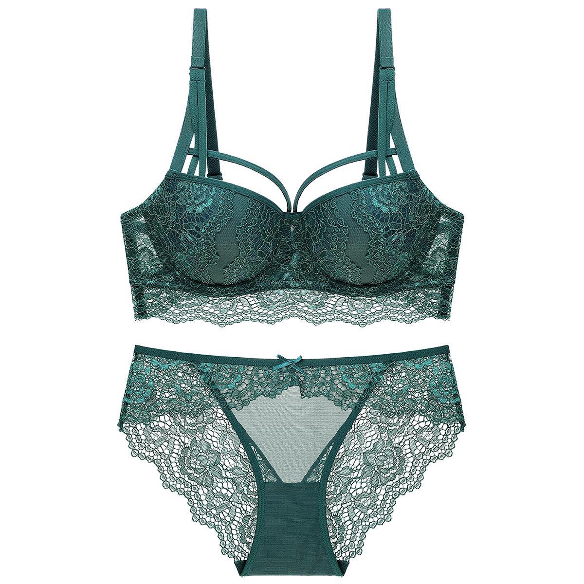 Sexy gathering upper support women's underwear, girl's bra, bra set, comfortable lace_voghion.com