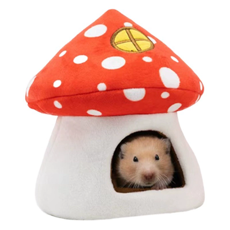 Хомяк Хлопковое Гнездо Зимний Теплый Грибной Домик Маленький Домашний Животный Золотой Медовый Светящиеся Принадлежности Хлопковый Флис Зимний Цветочный Ветка Избегание