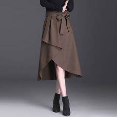 不规则a字裙半身裙女中长款2025春秋新款高腰气质设计感包臀裙子