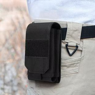 Outdoor Tactical Double-Layer Mobile Phone Bag 7inch Power Bank Mobile Phone Storage Bag Notepad Mobile Phone Hanging Bag Waist Vest