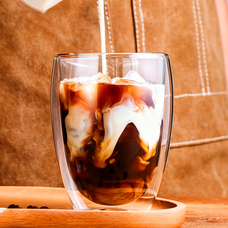 Taza de vidrio resistente al calor, taza de huevo, taza de café, taza de aislamiento térmico, taza de té de leche doméstica, productos transfronterizos de alta borosilicina