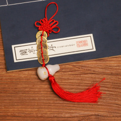 廠家批發銅五帝錢六字真言白葫蘆掛件明箴言白葫蘆家居掛件掛飾