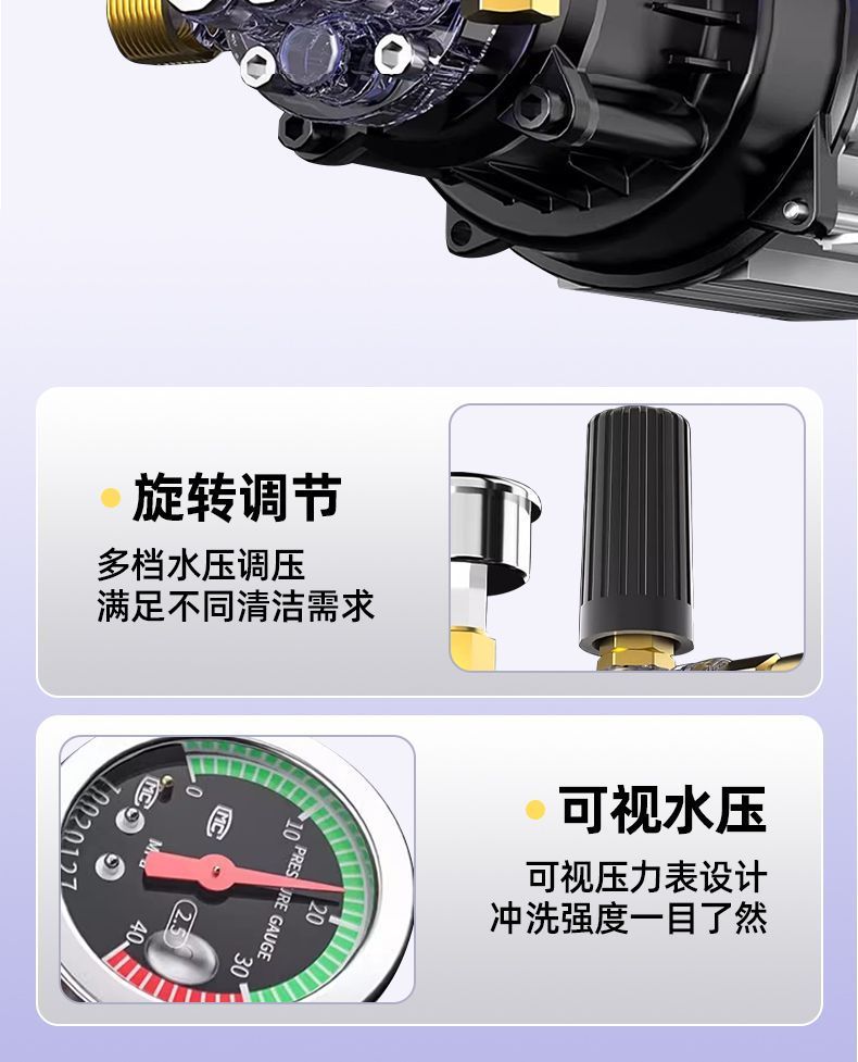 Car Wash High-Pressure Water Gun, Household Powerful Floor Cleaning Machine, Super High-Power Car Wash Machine, Household Booster Water Pump, Garden Cleaning Machine