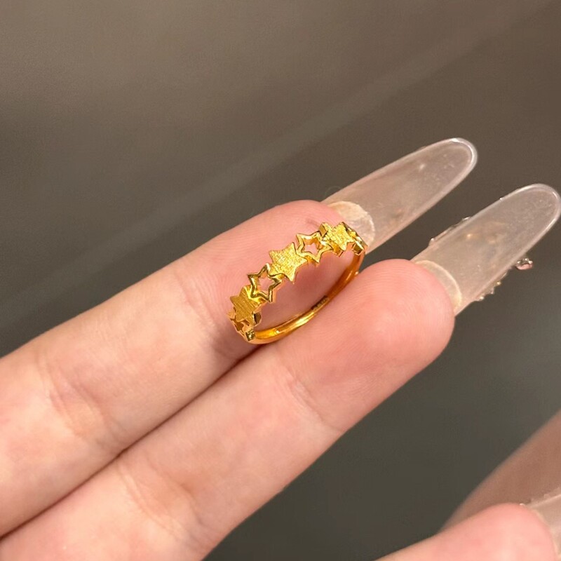新款镂空星星戒指女款可调节指环简约百搭小众设计气质轻奢高级感|undefined