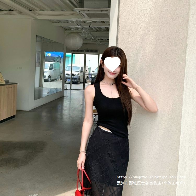 1ess la mode斜裁格纹半身裙显瘦设计高级感小众款25夏季韩chic