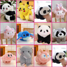 熊猫哈士奇啪啪手圈动物拍拍圈装饰手环毛绒玩具手腕电脑小饰品