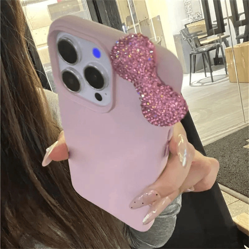 iPhone16promax Apple 15 携帯電話ケース 14 新しいスタイル 13 女性に適したハイエンドのピンクの立体リボン|undefined