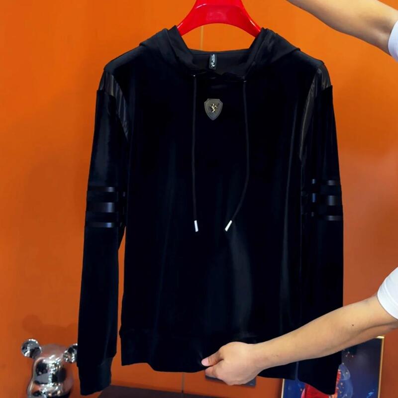 High-Quality Men's Autumn and Winter Fleece Fashion Designer High-End Versatile Trendy Casual Hooded Sweatshirt