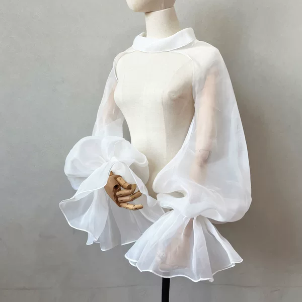New Autumn Organza Single-Layer Scarf, Sun Protection Sleeves, Bridal Wedding Accessories, Halloween Dance Shoulder Sleeves