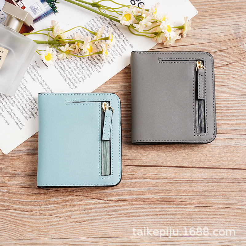 Cartera corta transfronteriza para mujer nueva, ultrafina y elegante, billetera de mujer pequeña multifuncional coreana al por mayor