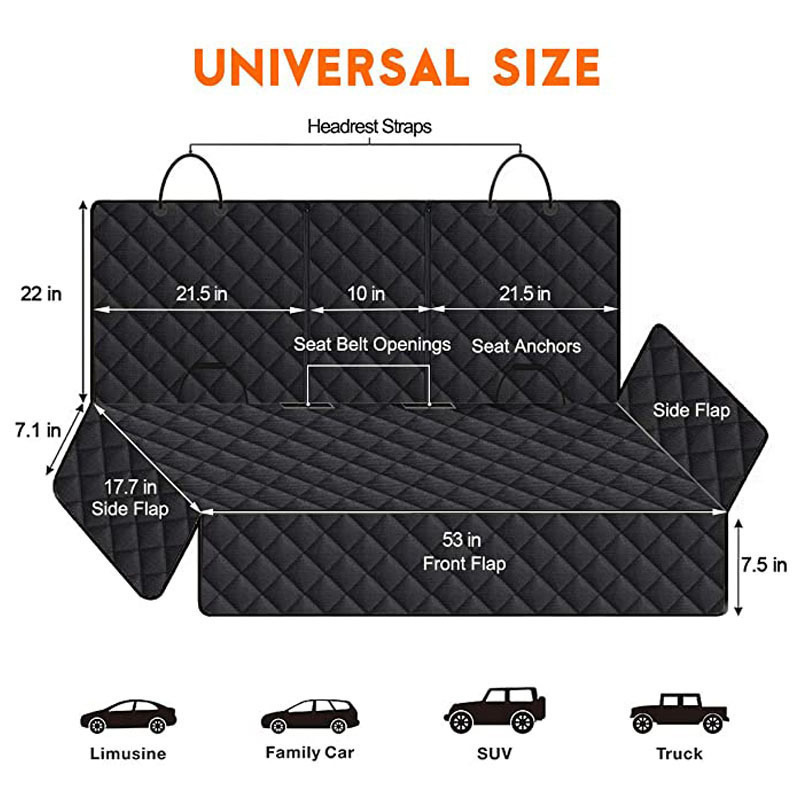 Car Rear Seat Cushion 600D Oxford Cloth Waterproof Pet Cushion Thickened Wear-Resistant Cat and Dog Mat Car Seat Cushion