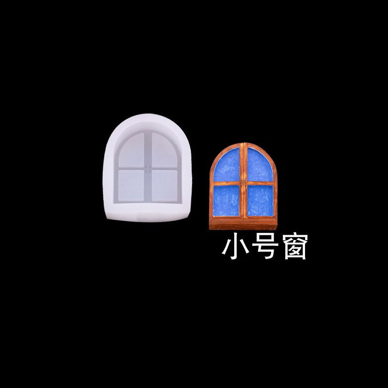 Puerta y ventana de dibujos animados de silicona molde creativo hecho a mano jabón aromaterapia vela epoxi molde de yeso decoración de la torta del postre