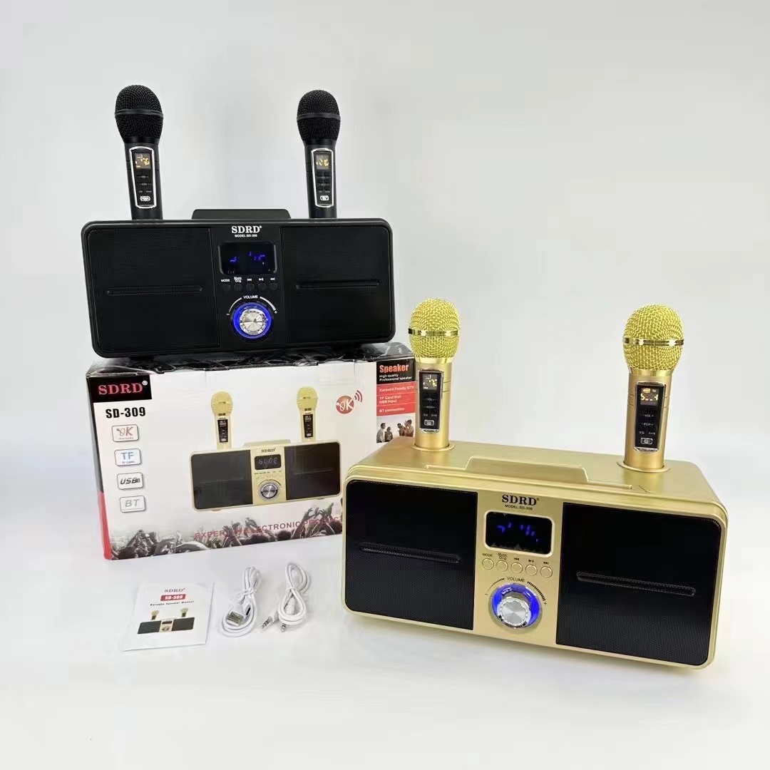 SD309 familia KTV MICRÓFONO INALÁMBRICO Bluetooth audio integrado máquina soporte karaoke máquina de conexión inalámbrica TV