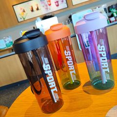 New stylish Korean-style portable drawstring coffee cup, dual drinking cup, student milk tea cup, handy plastic cup, wholesale