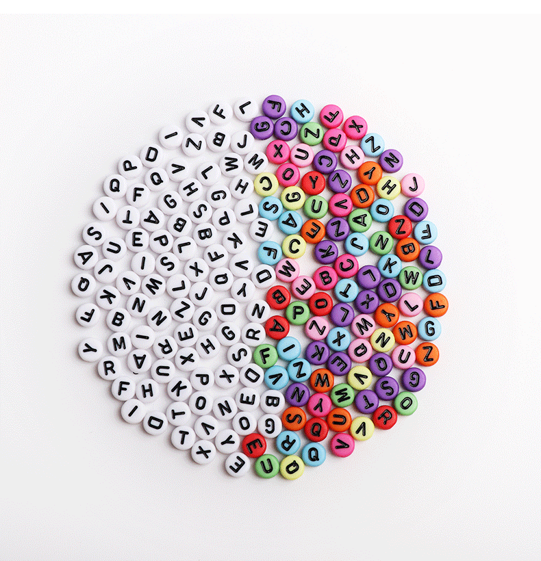 1g Weight 1 Piece 4 * 7mm Arylic Letter DIY Jewelry Accessories Beads