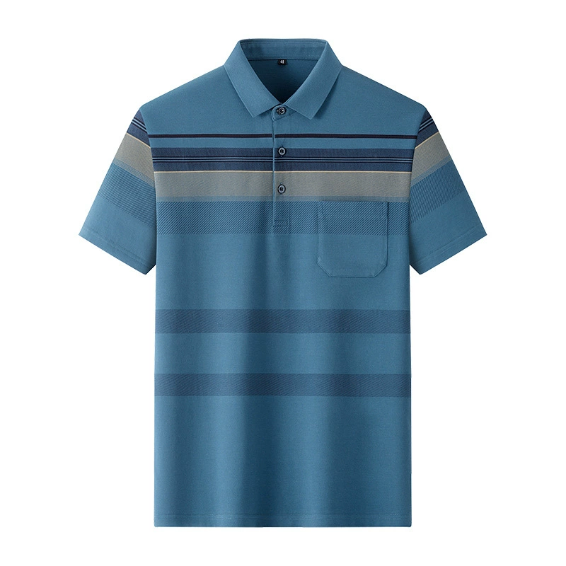Summer cotton body-friendly polo, with short sleeve, for middle age