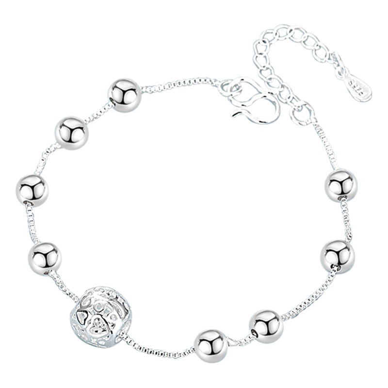 Manufacturer Wholesale New Trendy Fresh Fashion Internet Celebrity Jewelry for Women, Double-Layer Sand-Effect Dreamy Planet Silver-Plated Bracelet