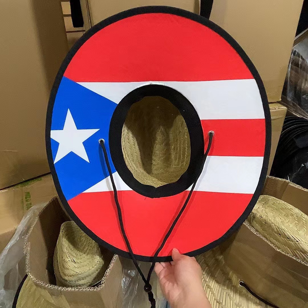 Parche de paja hueco de fábrica para hombres y mujeres sombrero de paja impreso sombrilla tejida a mano sombrero de paja transfronterizo