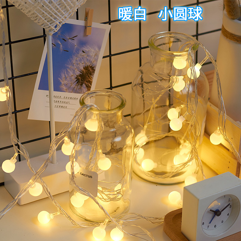 ソーラー LED ライトストリング屋外キャンプ雰囲気ライトホリデー装飾ライトスターランタンバブルボールライトストリングプラグイン|undefined