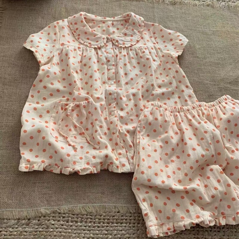 Xiaohongshu Dropshipping Doll Collar Polka Dot Bunny Pajamas for Women, New Summer Short-Sleeve Shorts Loungewear, Cross-Border Wholesale