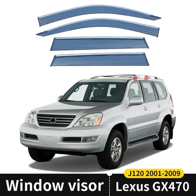 For Lexus GX470 GX460 GX400 rain shield Lexus GX Window visor (Rain shield) - standard-packing-without-logo-lexus-gx470-mk1-j120-2001-2009-pc-rain-shield-with-bright-strips