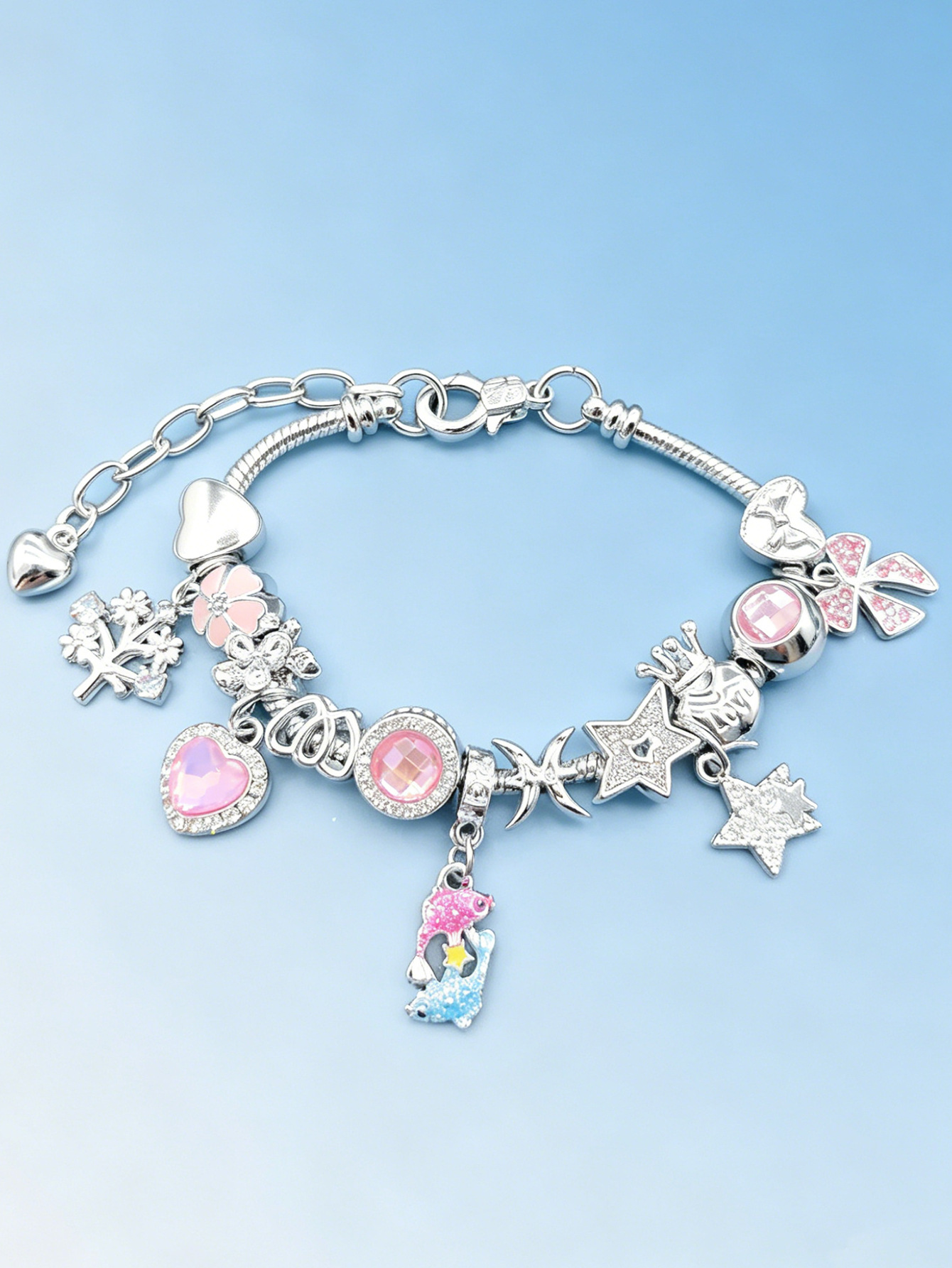 Brazalete Panjia DIY doce signos Brazalete diamante amor pentagramas árbol de la vida cuatro hojas joyas de moda