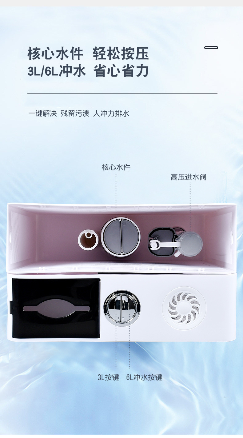 Household toilet water tank, bathroom squat toilet, energy-saving toilet water tank, thickened squat toilet, wall-mounted toilet flushing water tank undefined