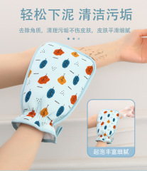 新款搓澡巾強力搓泥洗澡巾批發工廠搓澡手套雙面粗砂印花澡巾男女