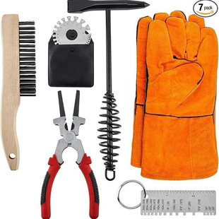 7 pieces of rust removal brush welding hammer slag removal tool, welding slag removal tool suit,