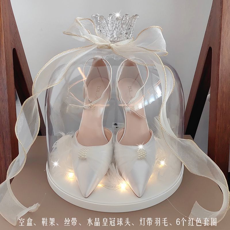 套圈婚鞋盒带锁接亲游戏道具diy材料包藏婚鞋盒子水晶铃铛婚鞋盒|undefined