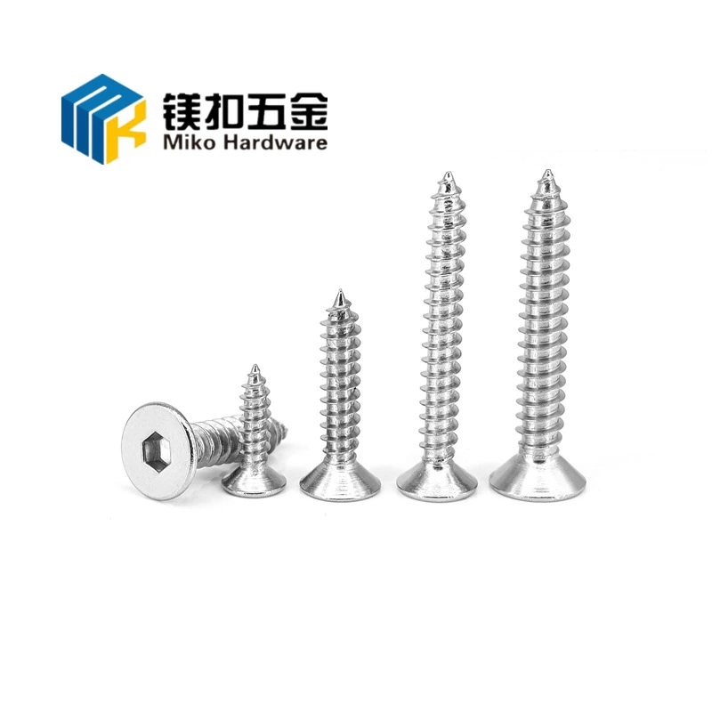 В наличии Поставка 304 Саморез с шестигранной головкой из нержавеющей стали с потайной головкой Саморез с шестигранной головкой KCA Саморез с потайной головкой ST5