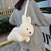 Plush winter rabbit, cute one-shoulder bag, bag strap for leisure, simple and elegant design