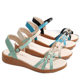Genuine Leather Sandals, Summer Women's Sandals, Low-Heeled Soft-Soled Flats Sandals, Non-Slip, Comfortable and Versatile, Large Size Mother's Shoes 42