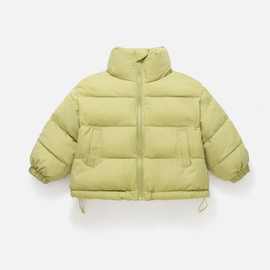 儿童面包服羽绒棉棉服2025冬款韩版时髦男女宝宝纯色贴标宽松外套