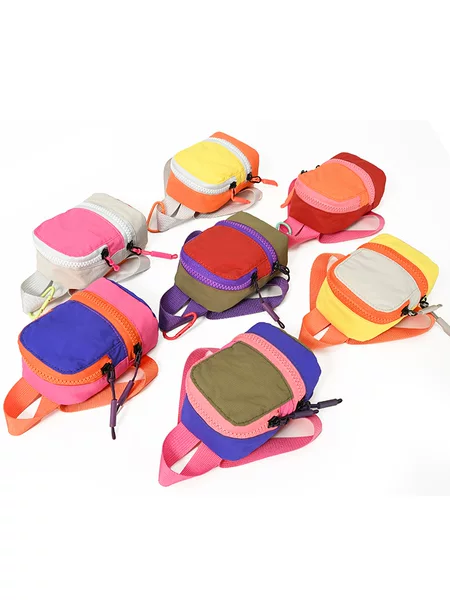 New Mini Cute Coin Purse for Keys and Lipstick, Trendy Shoulder Crossbody Bag with Color-Blocking Dopamine Pendant