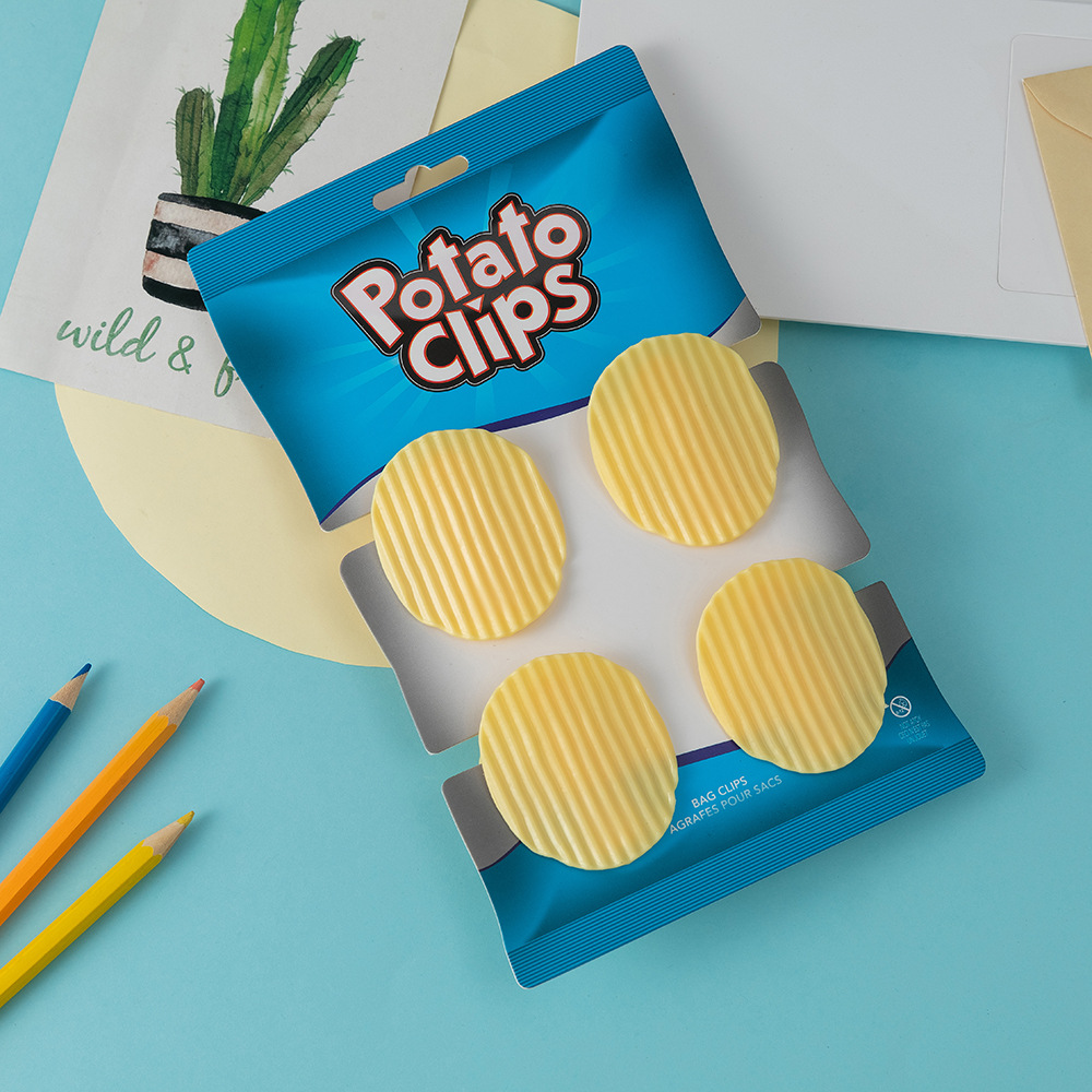 Clip de sellado creativo de papas fritas triangulares elípticas forma de billetes de mano cuenta de almacenamiento de bocadillos clips de sellado