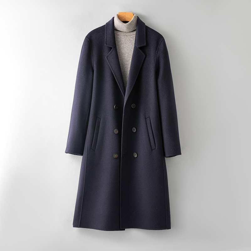 High-End 100% Cashmere Men's Wool Coat, Custom-Sized Business Casual Men's Clothing, Factory Direct Customization High-End 100% Cashmere Men's Wool Coat, Custom-Sized Business Casual Men's Clothing, Factory Direct Customization
