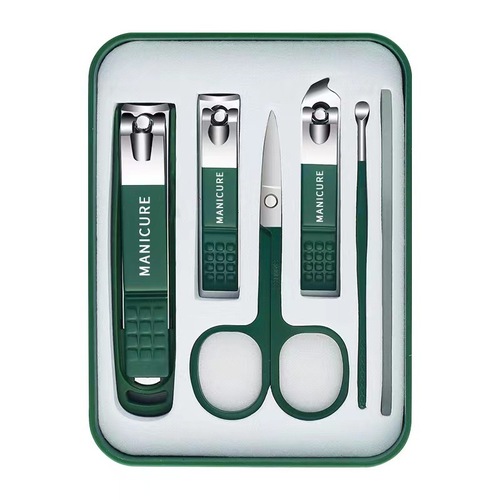 Cross-border household stainless steel nail clipper manicure tool ear scoop nose hair clipper nail file manicure scissors nail clipper set