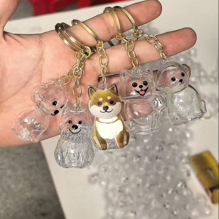 かわいい子犬透明毛収納ボックス動物毛玉カプセルペンダント装飾記念ダストボックス収集おもちゃ|undefined