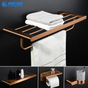 Brushed Rose Gold Bathroom Towel Rack Stainless Steel Bath Towel Rack Bathroom Tissue Box Storage Rack Towel Hanging Rod