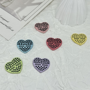 Abs Peach Heart Dot Handmade DIY Hole Shoe Accessories Mobile Phone Case Jewelry Hairpin Hair Accessories Headdress Patch Wholesale