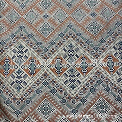 広西非遺文創造品壮錦万吉紋蝶紋服装生地刺繍マフラーテーブルクロス冷蔵庫貼り布